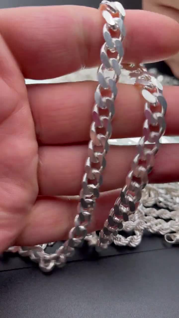 Authentic 925 Sterling Silver 8.5MM Cuban Curb Link Chain Bracelets, Solid  925 Italy, Next Level Jewelry 