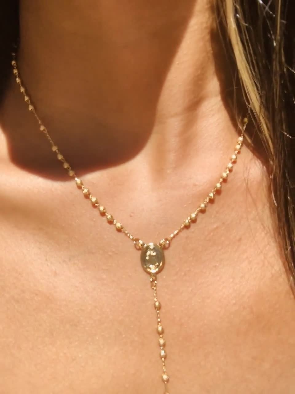 apenas espina burbuja Collar de cadena de rosario lleno de oro de 18k collar de - Etsy México
