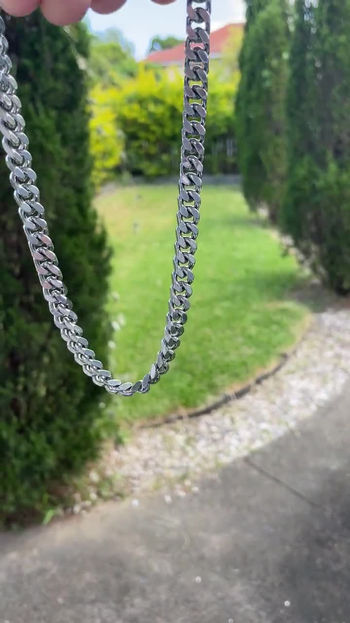 9 mm Curb Cuban Chain Link Necklace for Men Boys Heavy 316L