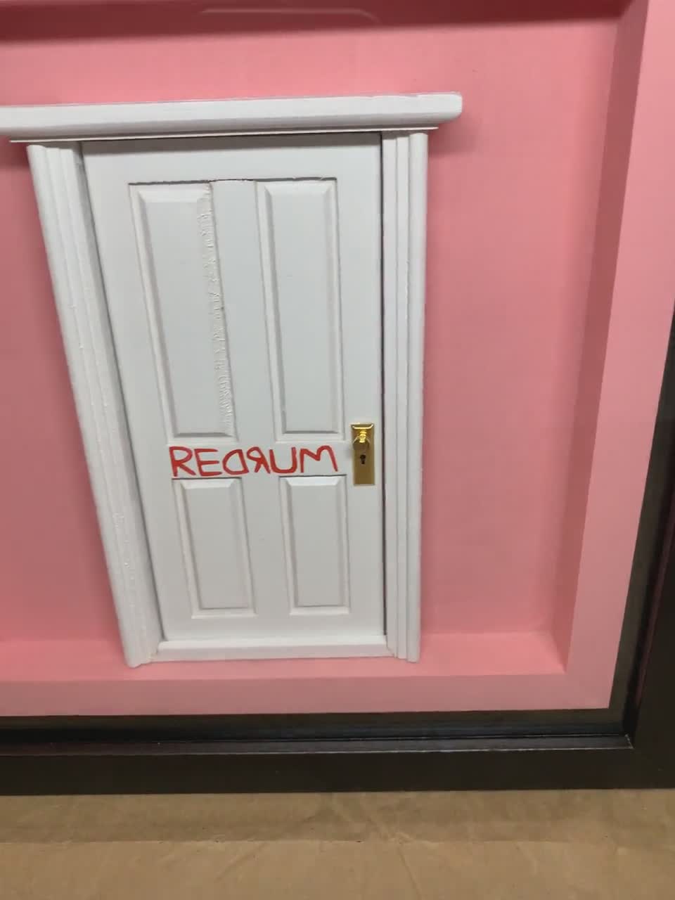 Framed Realistic 3D THE SHINING REDRUM Door Replica Diorama 