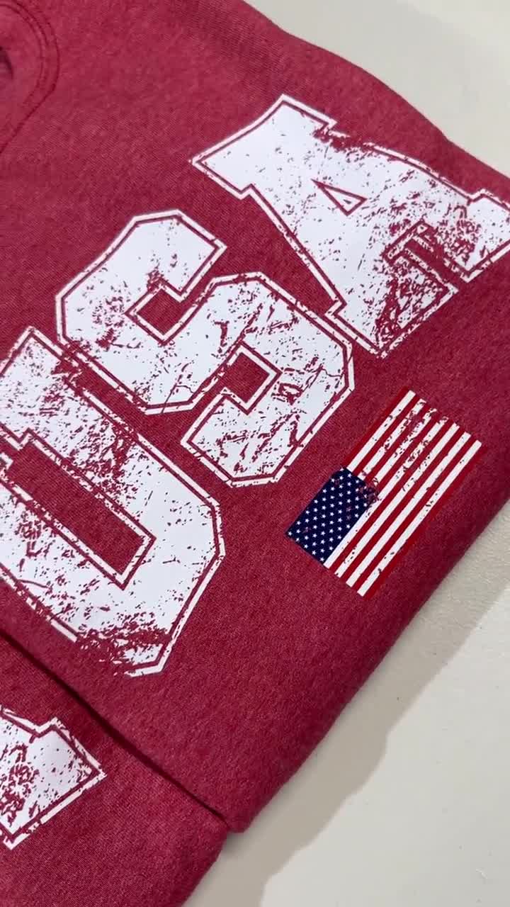 Retro USA Sweatshirt, Womens USA Crewneck Sweatshirt, USA