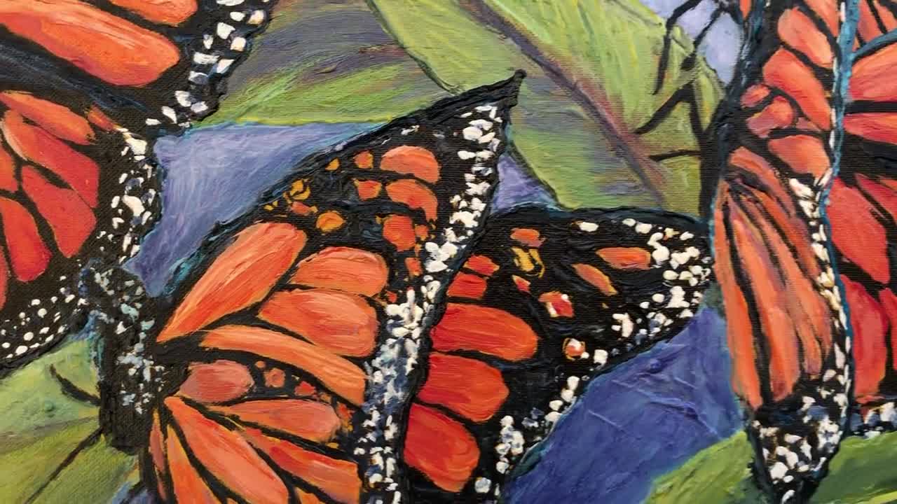 Pintura al óleo, arte moderno, arte de lienzo mariposa mágica