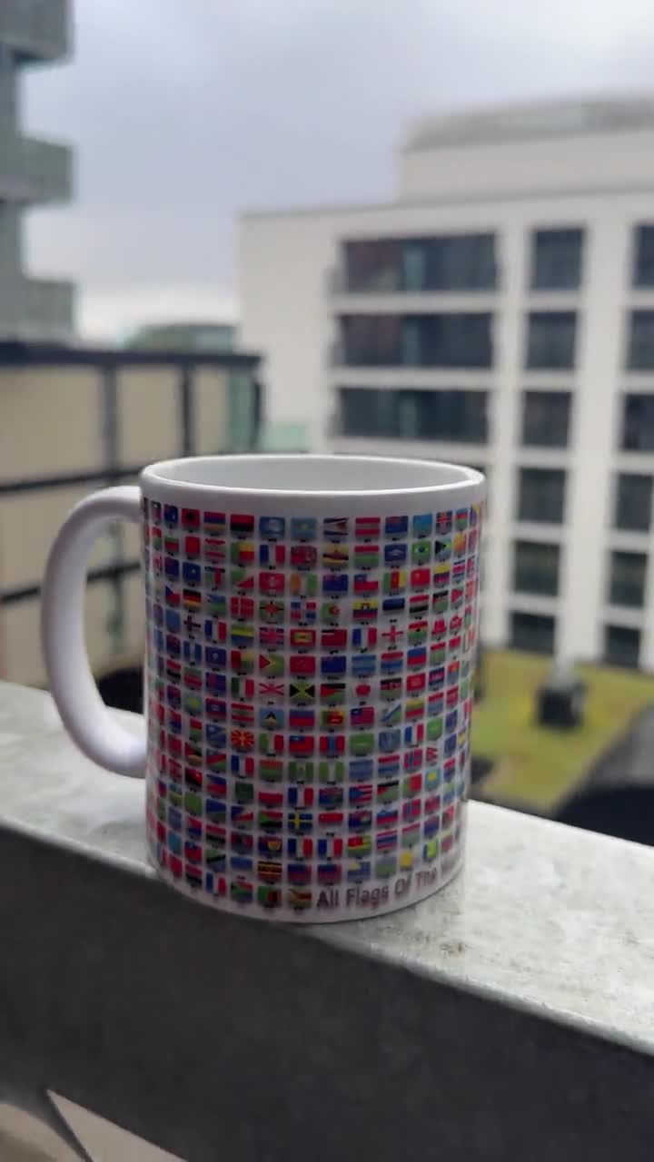World Flags Mug, 11oz 15oz Ceramic All Country Flags Coffee Mug, Perfect  Gift for Flag Collectors, Geography Enthusiasts & Globe Travelers