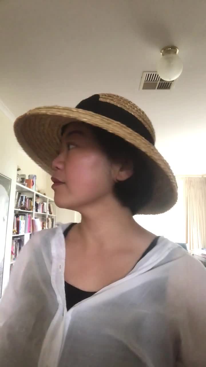 マリホジャ　Paper Braid Sheer Down Brim Hat Paper Braid Sheer Down Brim Hat