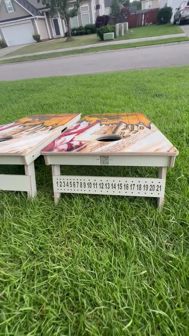 5 O'Clock Somewhere Cornhole Game Set, Outdoor Backyard Game video poster