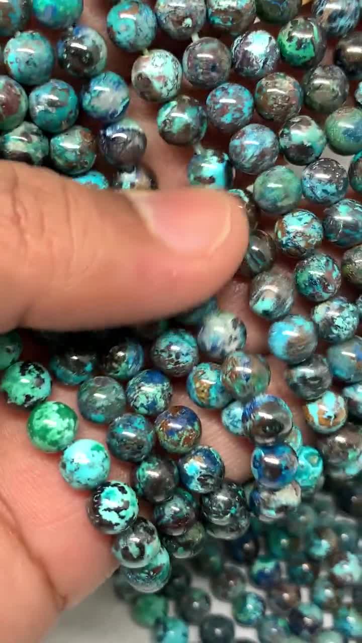Chrysocolla Round Beads 6 Mm Size Code #04 • Length 40 Cm