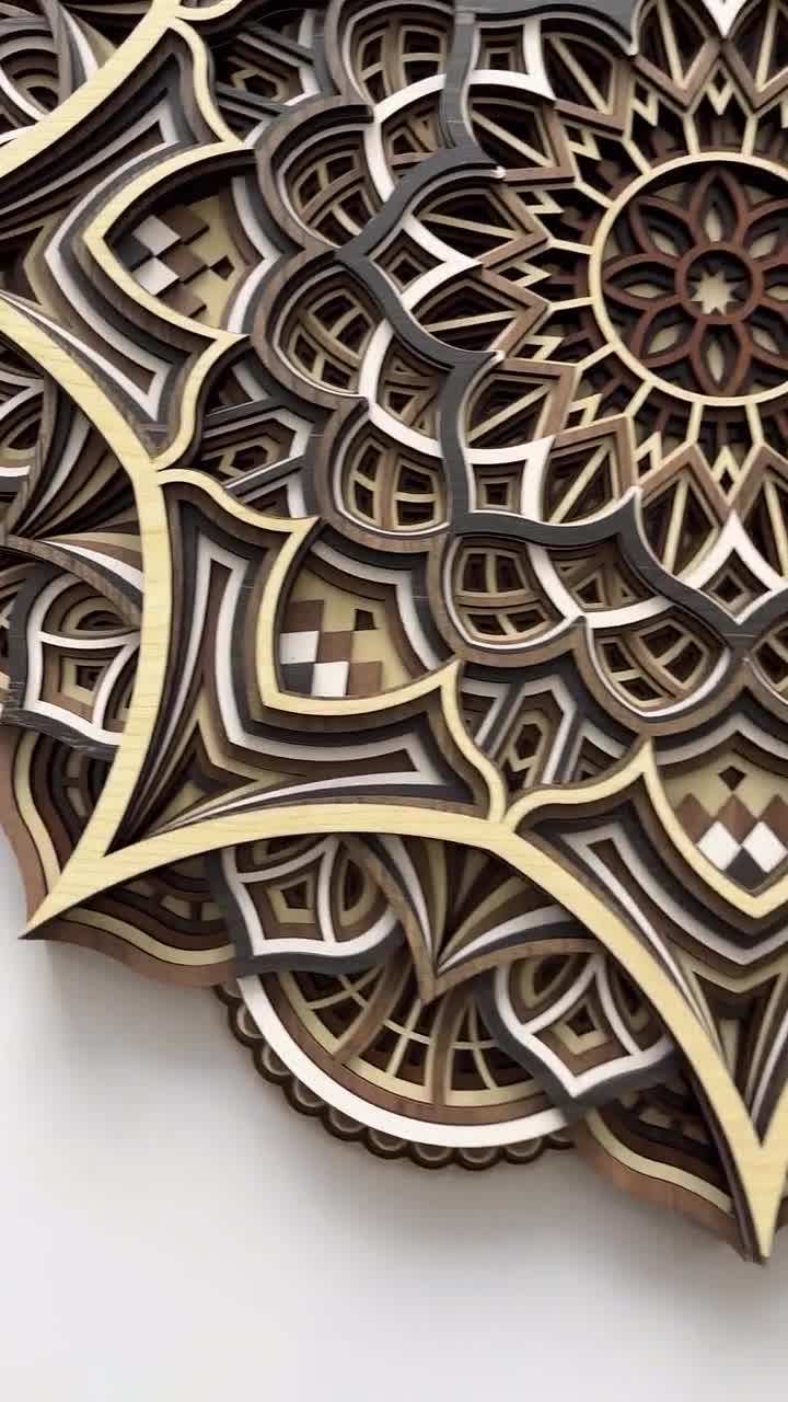Natural Color Extra Thickness Multi layer Mandala Wall Art Wood Mandal –  singhawoodenfurniture