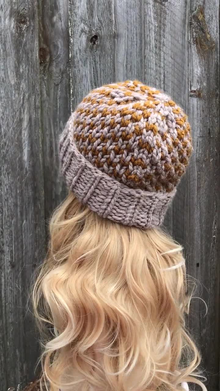 Chunky Knit Hat, Womens Hat, Mens Hat, Winter Hat, Cuffed