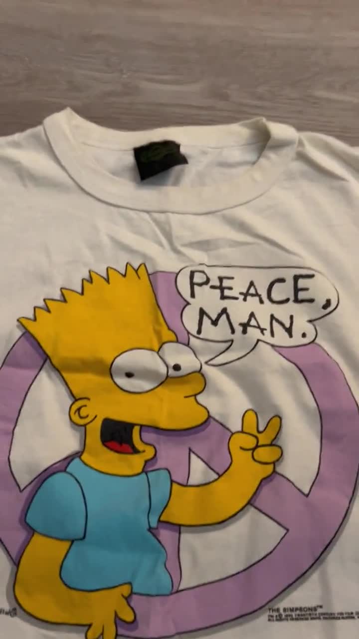 Vintage 1990 Bart high quality Simpson Hey Man Sleeping Is For Wimps Graphic Tee Shirt Sz. 2X