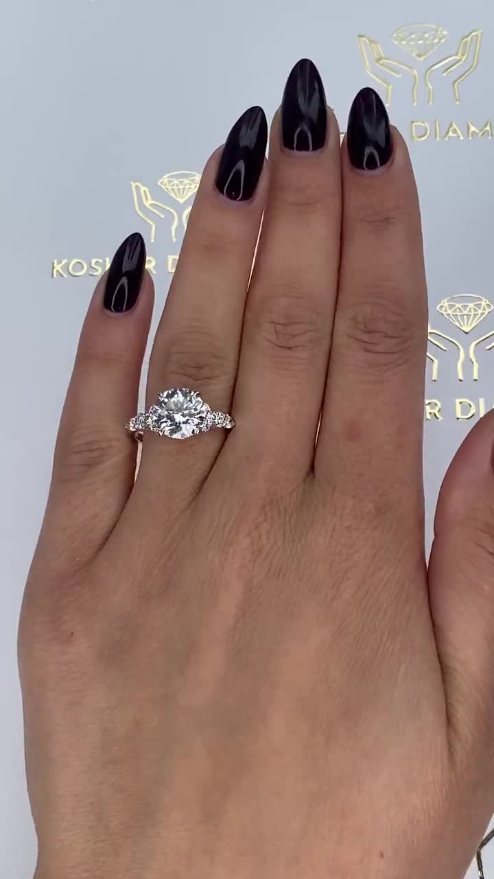 3 Carat IGI Certified D Color VVS2 Clarity Round Ideal Cut Lab