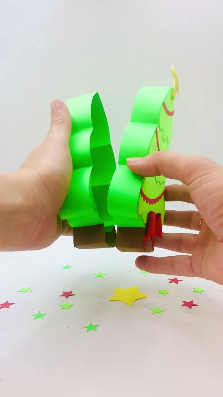 Confezione regalo per albero di Natale 3D con campana Scatola di caramelle  di carta Biscotto fai-da-te Scatole di carta di cioccolato Scatole di mele