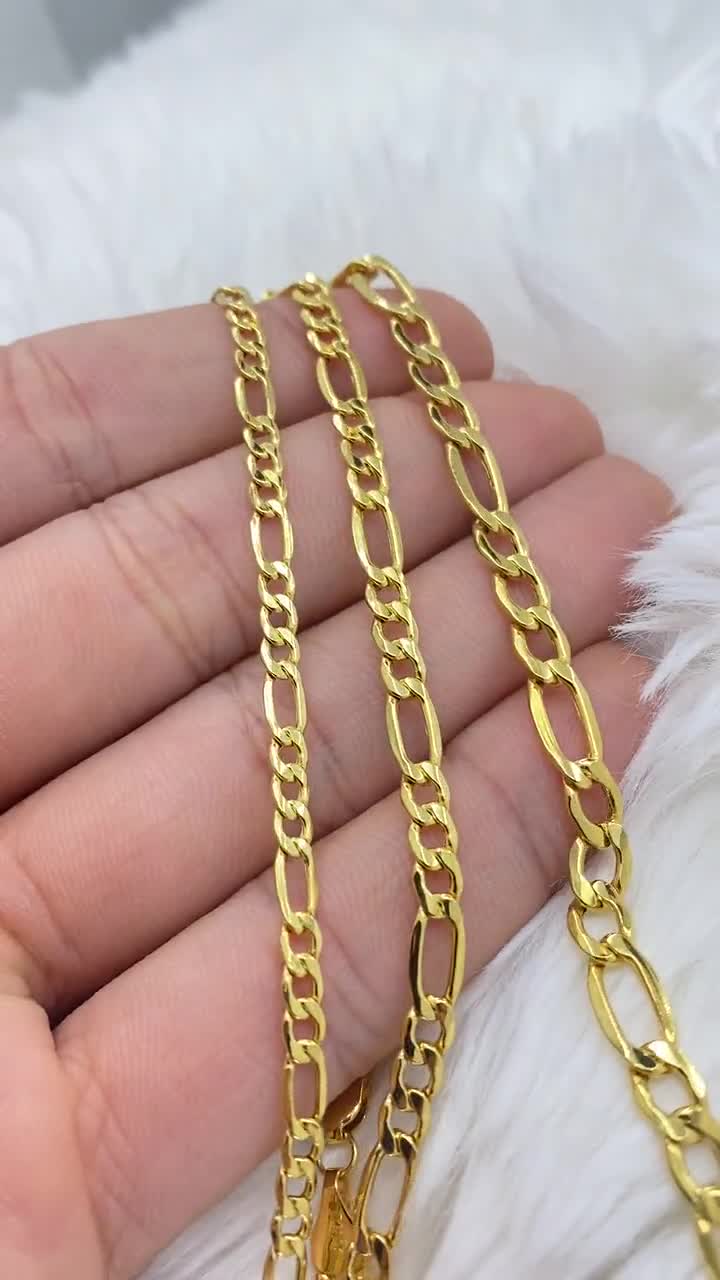 Genuine 14K Gold Figaro Curb Italian Gold Chain, Man Gold Chain, Solid 14K  Gold Chain, Ladies Gold Chain, Trending Gold Chain, Figaro Chain