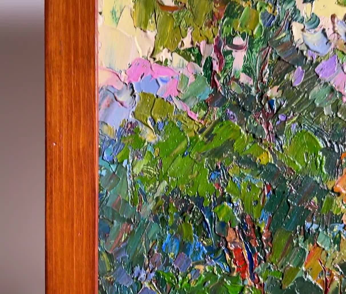 油絵風景画オリジナル、段ボールに描いた絵画、風景画、手作りアート
