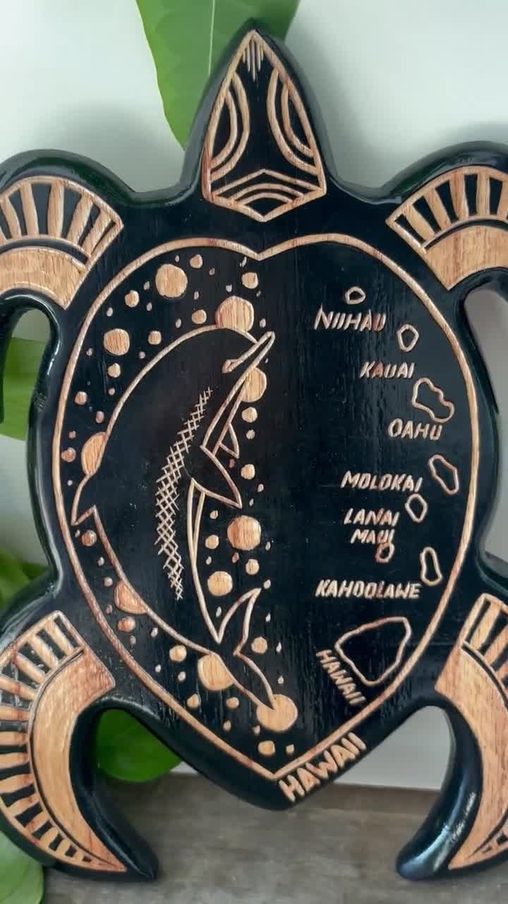 ハワイ ハンドメイド 壁掛け 装飾 飾り板 無垢材 ポリネシアン