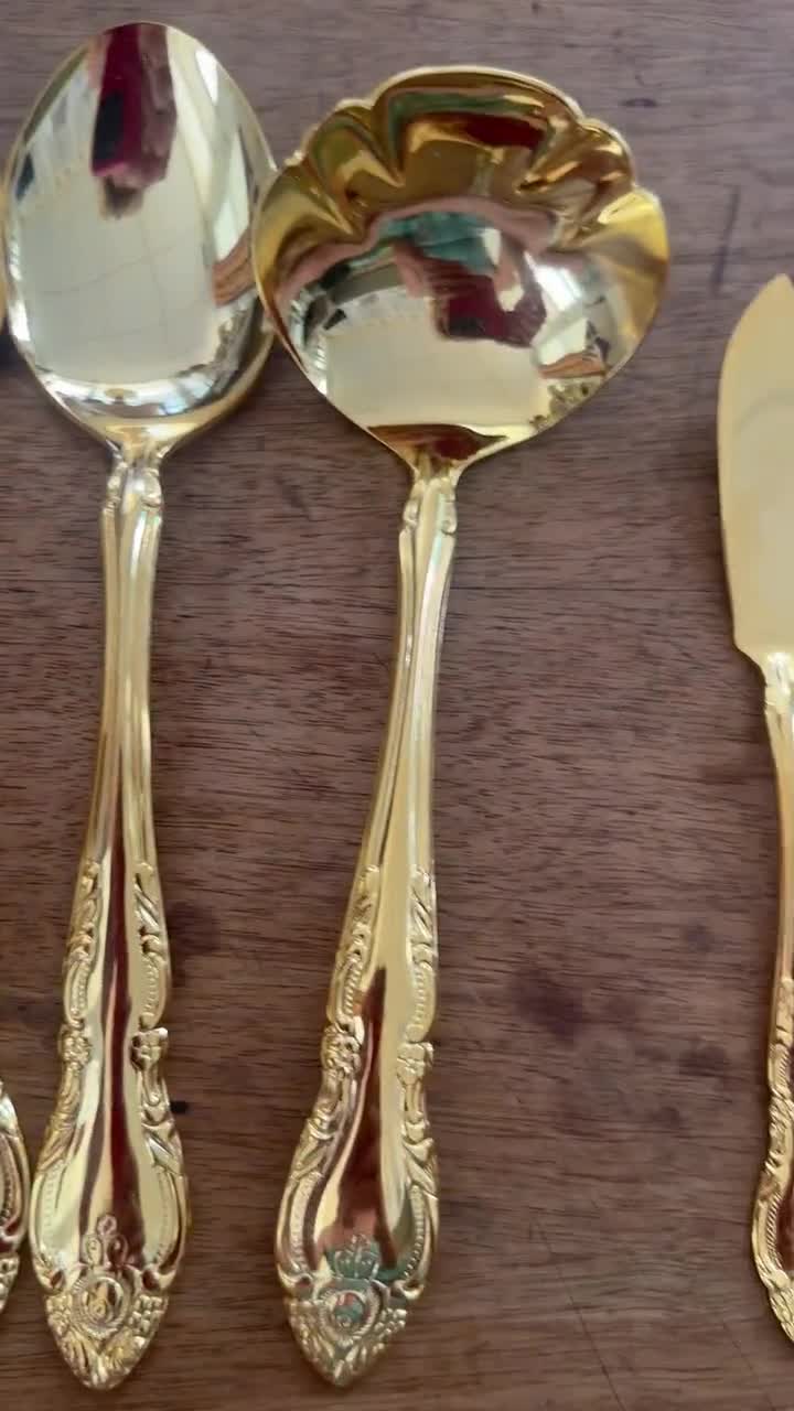Vintage Gold Plated Northland Stainless Malmaison Japan for 4 OR