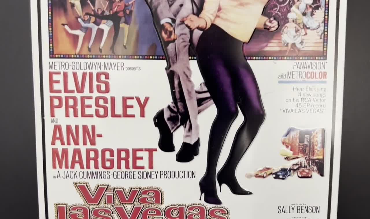 Metal Movie Sign 1960's 'viva Las Vegas' Elvis Presley and