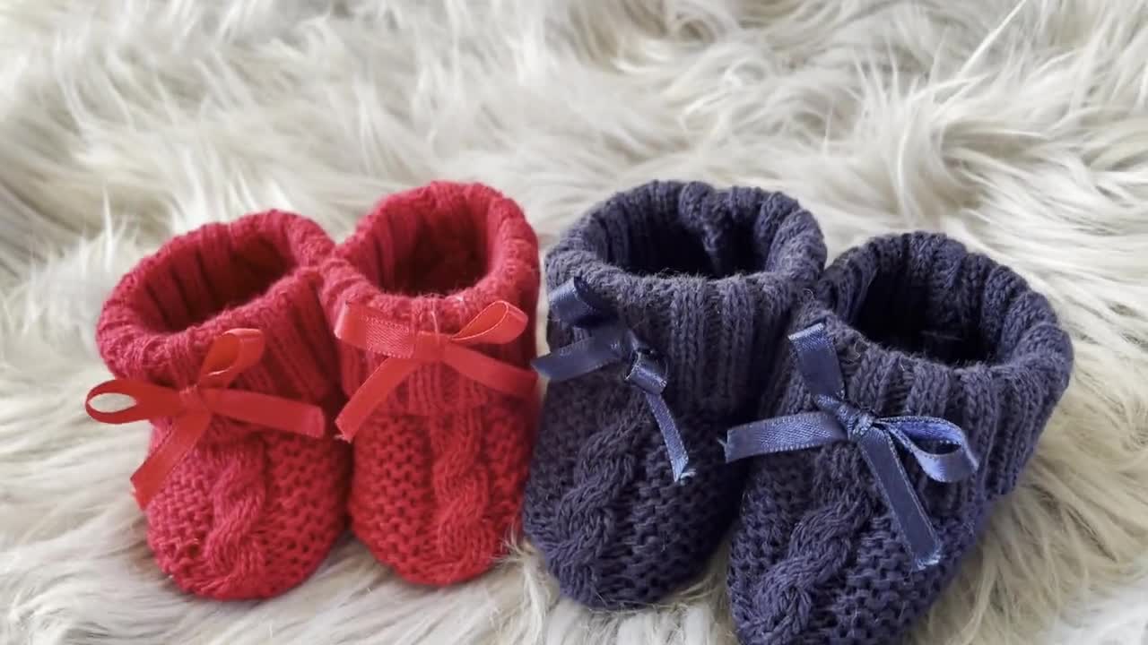 Red hot sale knit booties