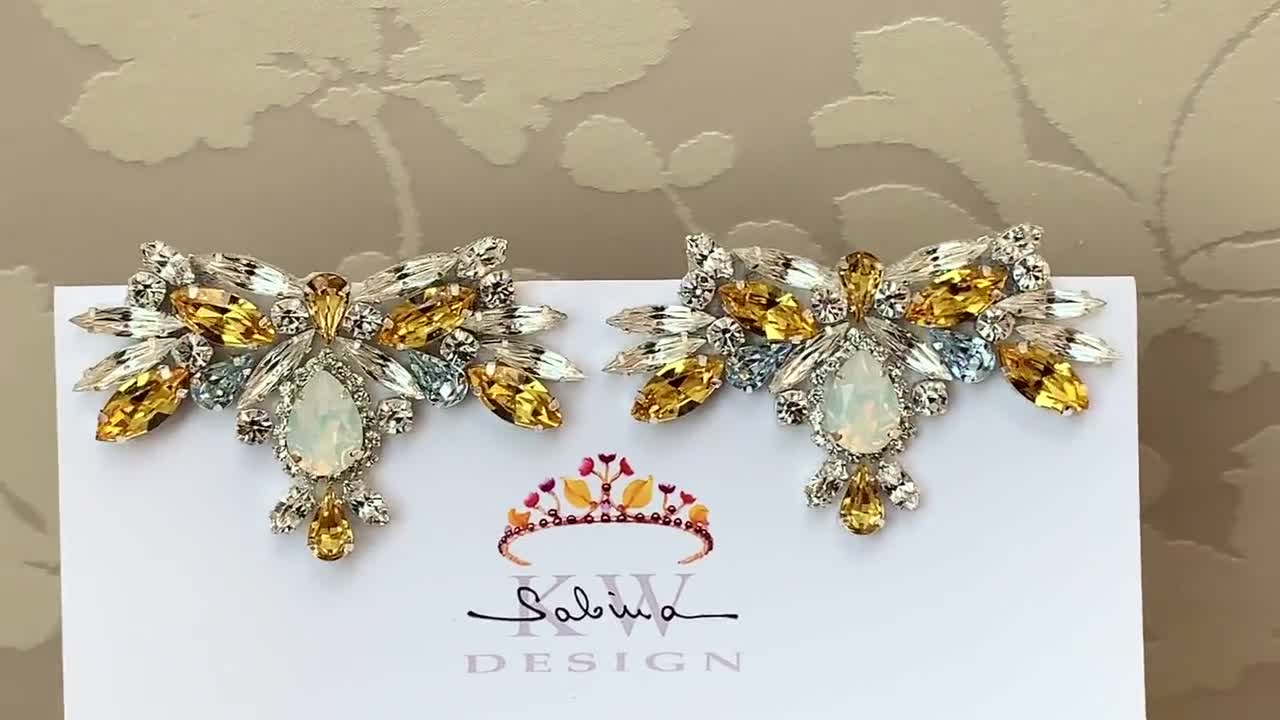 Sunny Topaz Shoe clips, Bridal shoe clips, Premium European Crystal Shoe  embellishments jewelry, Rhinestone shoe clip-on sunflower yellow