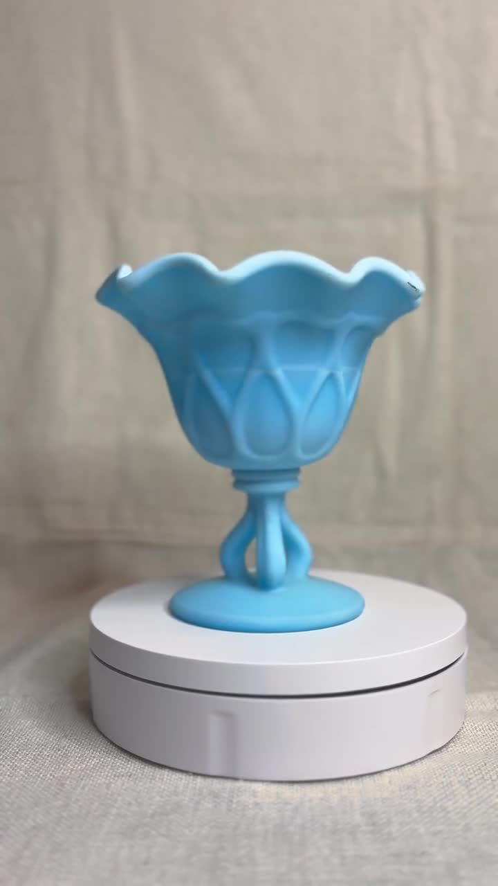 WESTMORELAND BLUE SATIN GLASS buy COMPOTE