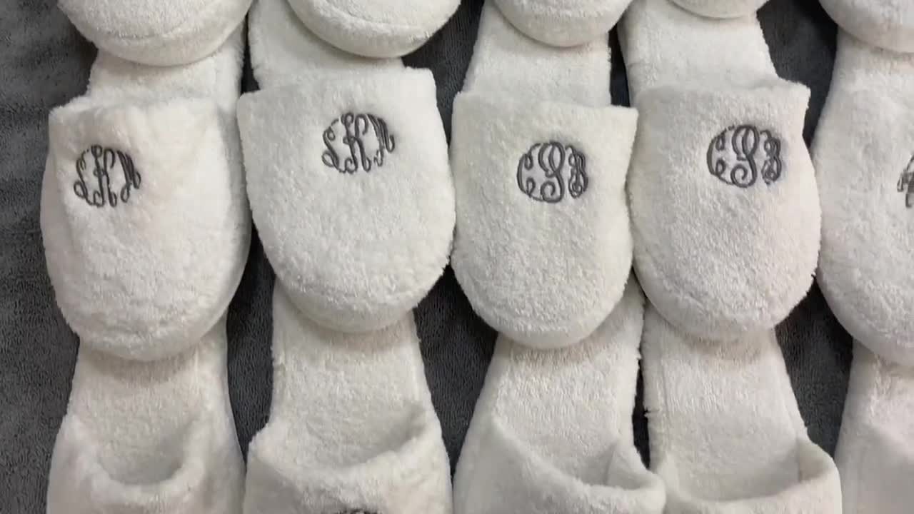Custom Logo Turkish Terry Cotton Slippers, Branded Corporate Gifts, Promotional Spa Hotel Slippers, Bulk Company Giveaway video poster