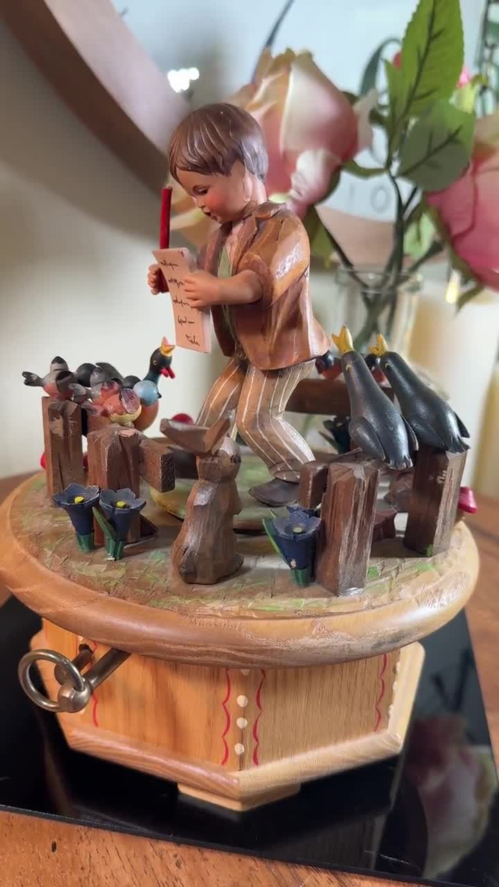 Anri, Thorens, the Morning, Music Box, Hand Crafted, Wood, 28 Note