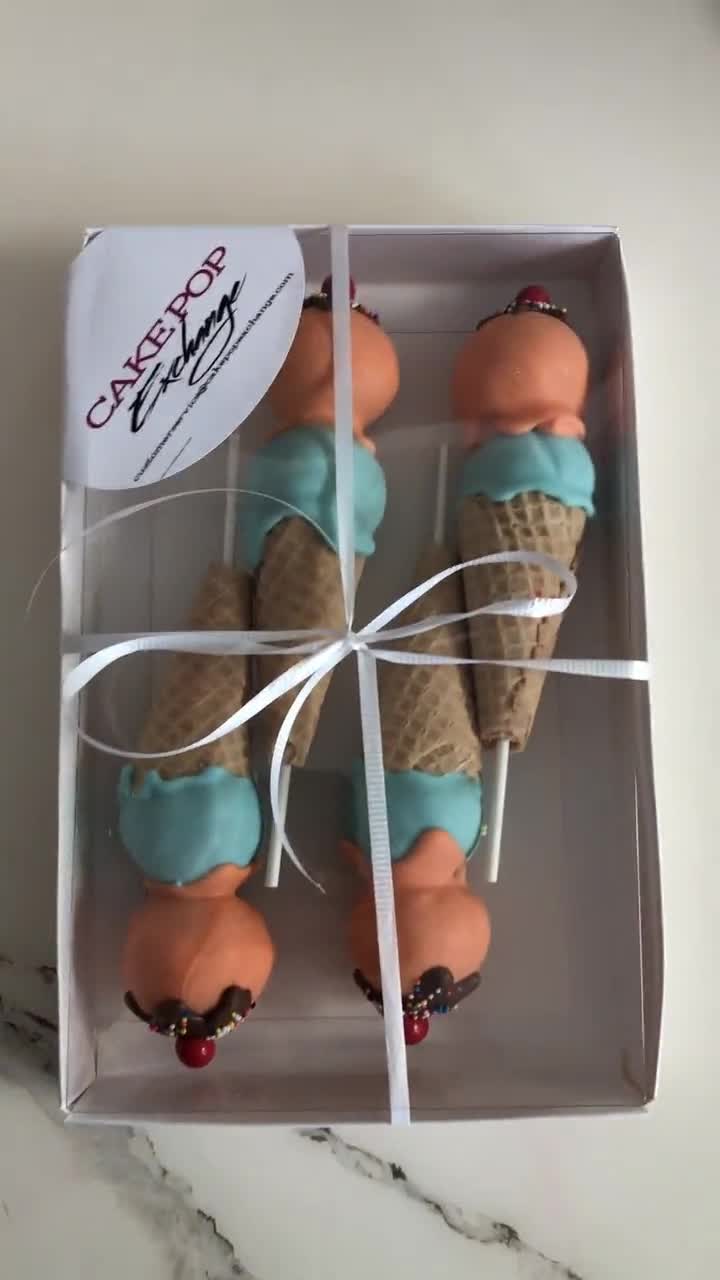 Double Scoop Ice Cream Cake Pops 