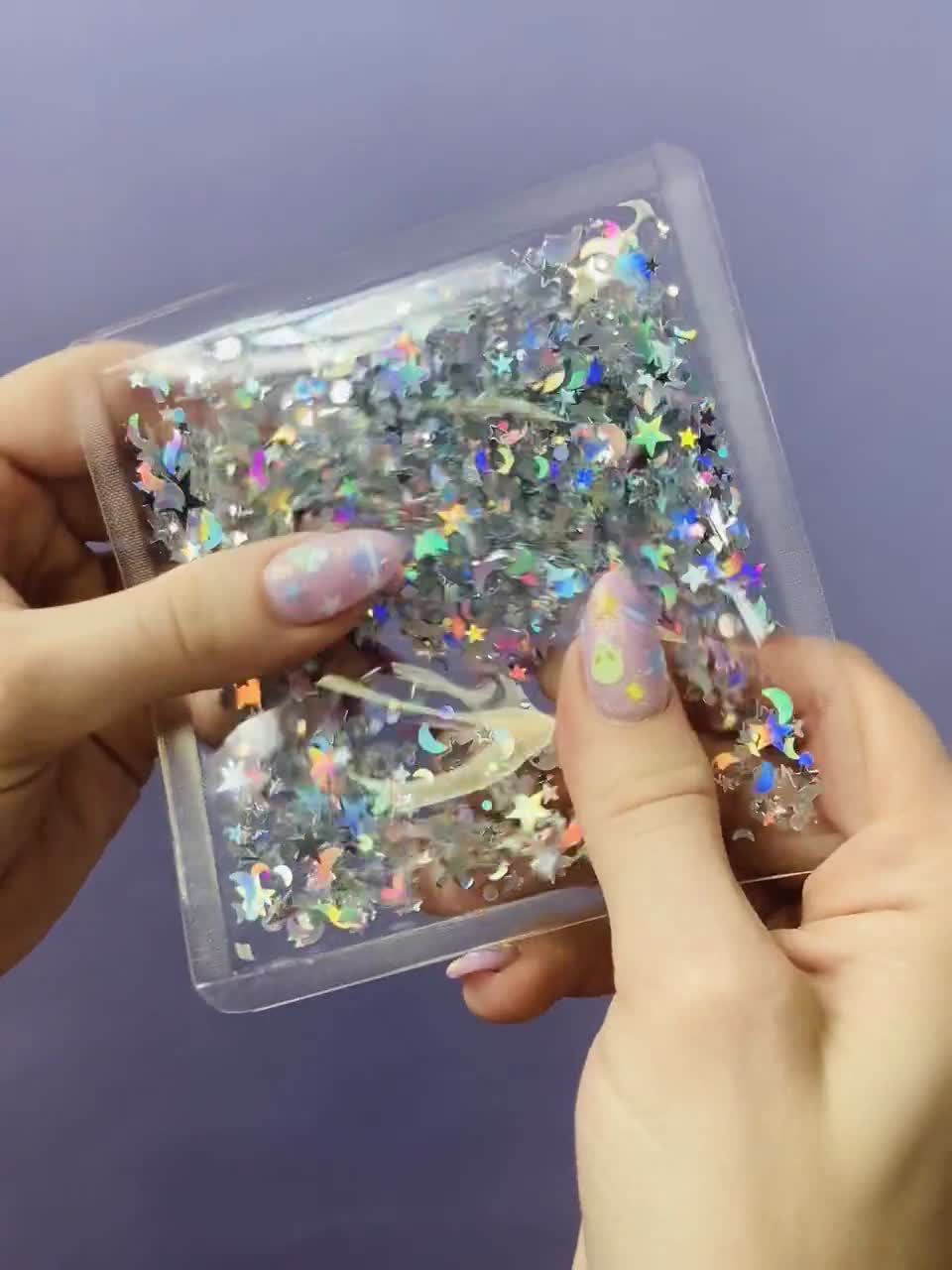 Liquid Glitter Sparkle Square - Disco Diva - Holographic Glitter - Sensory Item - Fidget Item - Quicksand - Sparkle - Water Mat video poster