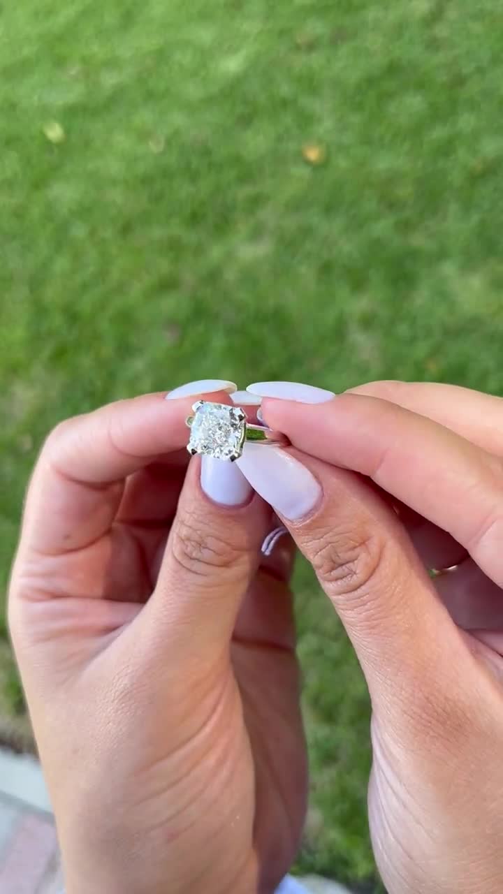 4.05 Carat Cushion Cut F Color VS1 Clarity Lab Grown Diamond