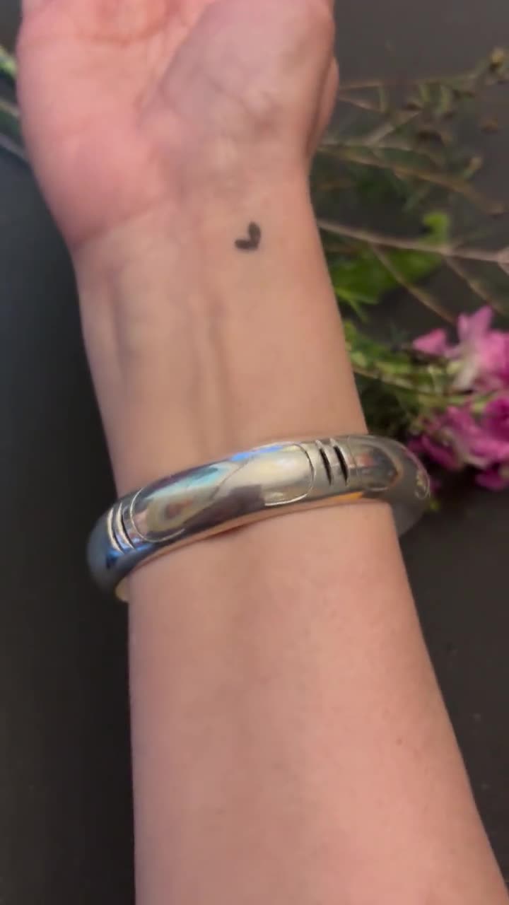 アクセサリー Vintage Mexican Silver Dome Bangle 925 Vintage Taxco Sterling Silver Dome Bangle Bracelet, Mexican