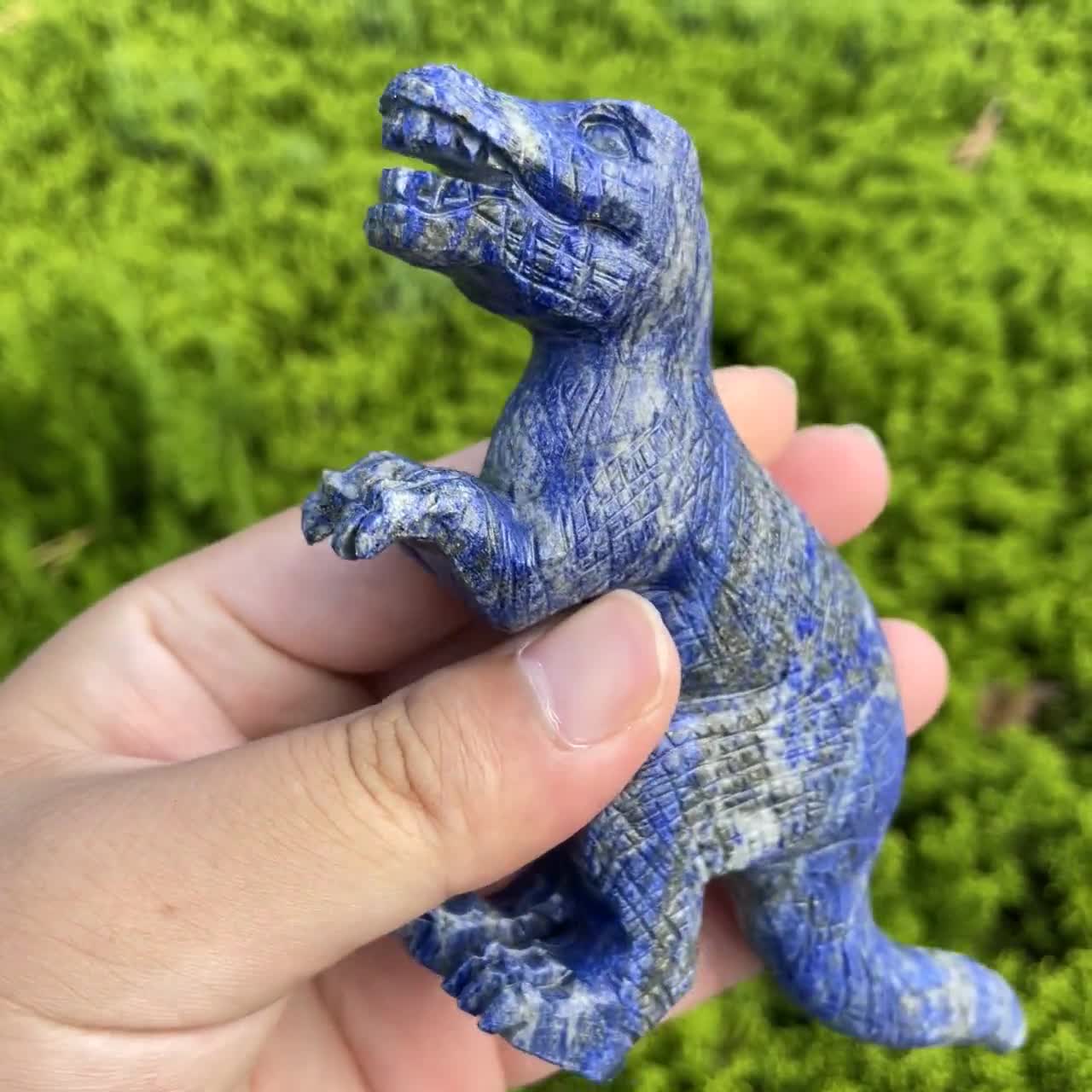 Hand Carved Lapis Lazuli Dinosaur: Crystal Tyrannosaurus Statue - Etsy