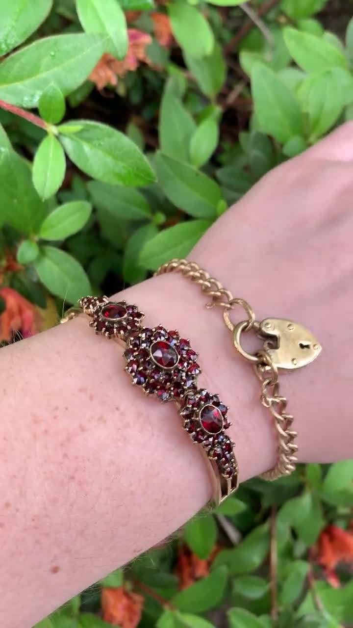 Victorian 9K Rose Gold Heart Lock Bracelet