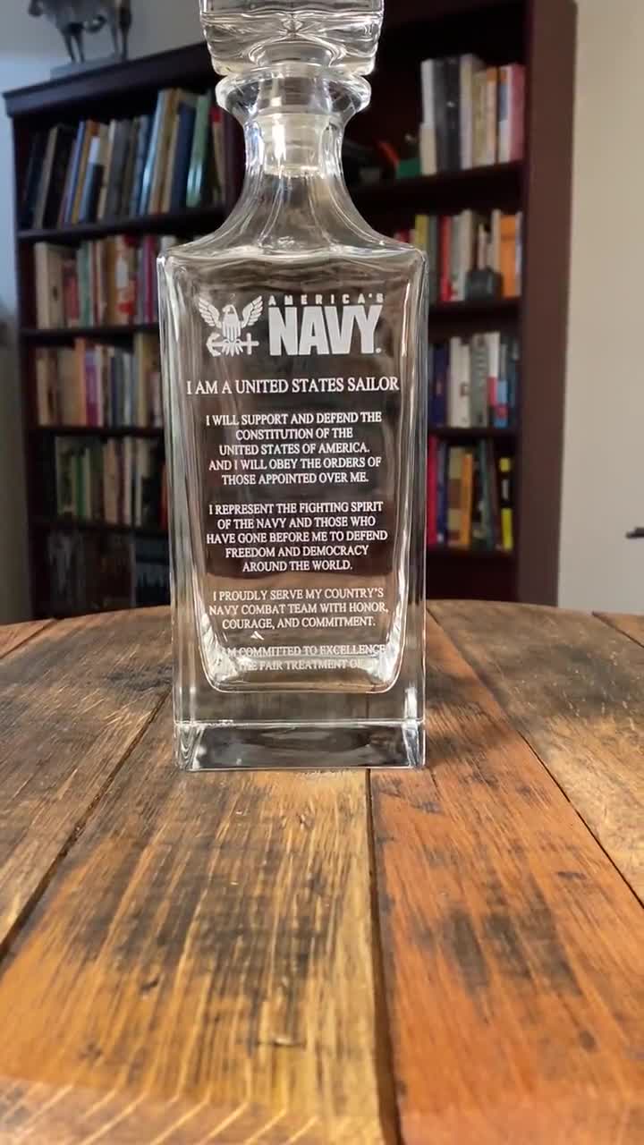 US Navy Sailor's Creed Whiskey Decanter Set, Licensed USN Gift video poster