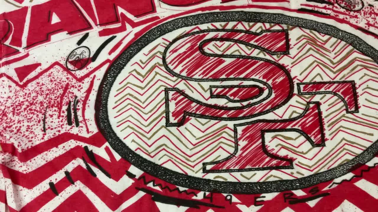 mulletguythriftscore Vintage 90s NFL San Francisco 49ers T-Shirt American Football Tee Shirt Double Sided Print Size L Adult Made in USA