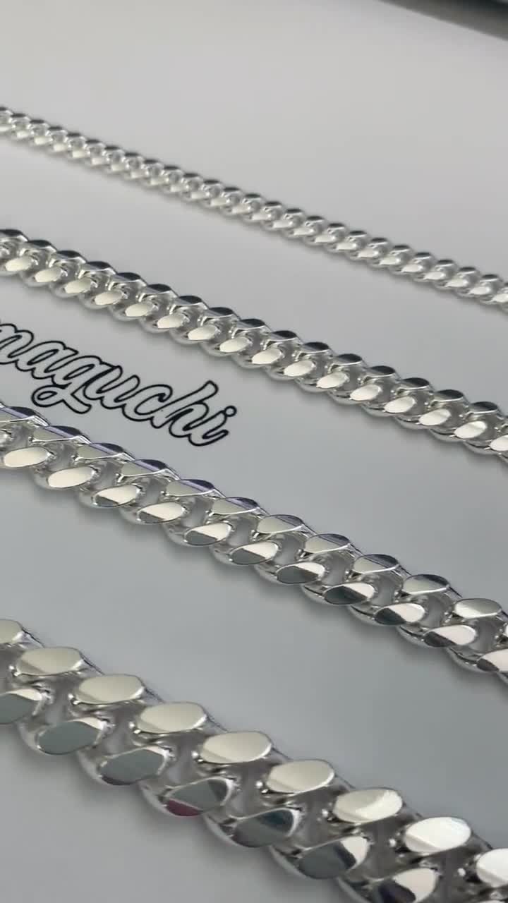 4-10MM Miami Cuban Solid 925 Sterling Silver Heavy Chain High Polish  Necklace Italy Thick Hip Hop Gold Non Tarnish Waterproof Curb