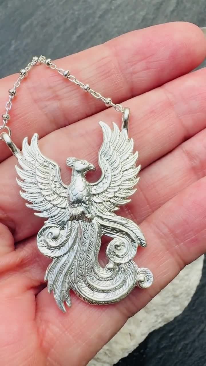 925 Silver Phoenix Pendant Necklace: Empowerment, Rebirth