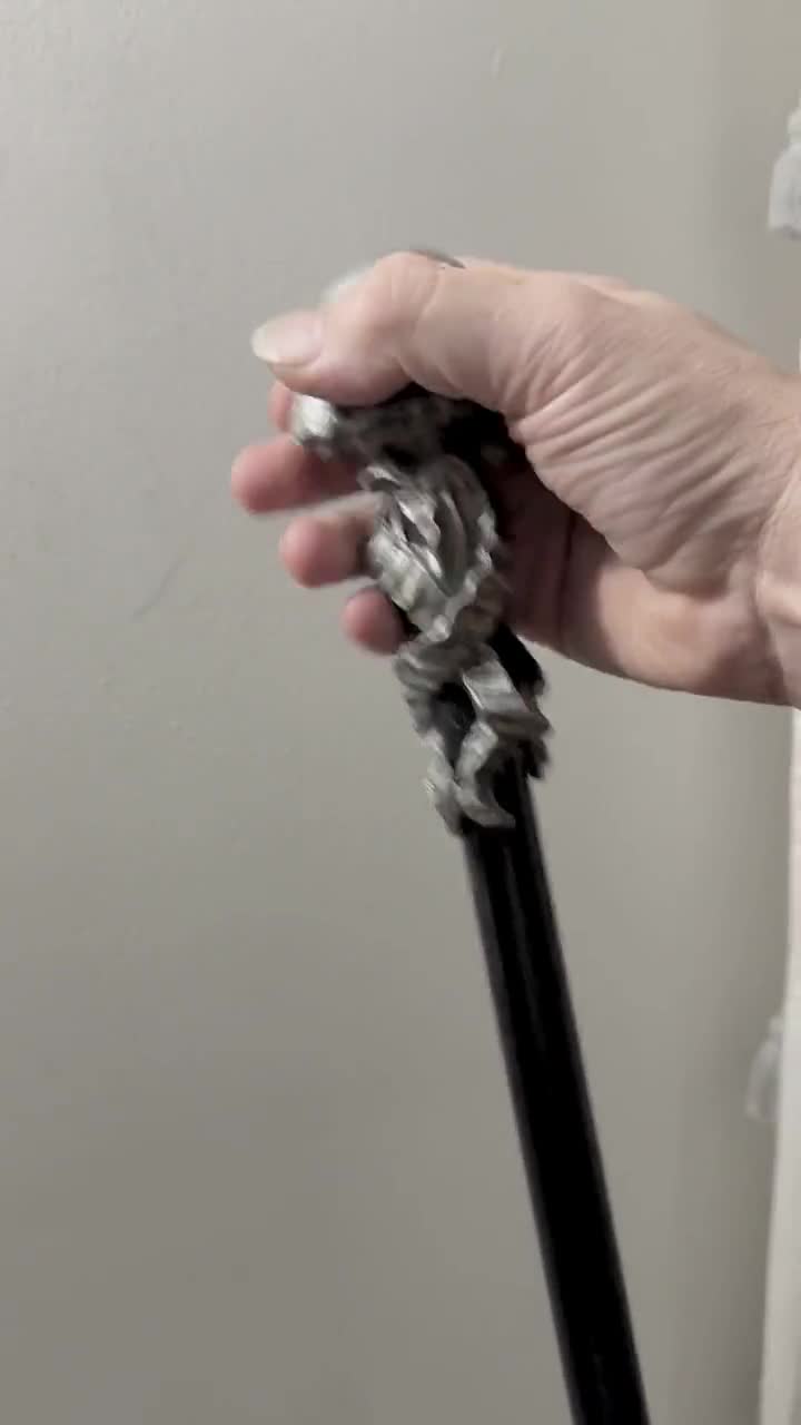 クラゲの杖、手彫りの航海用ウォーキングスティック | 海のゴシック杖