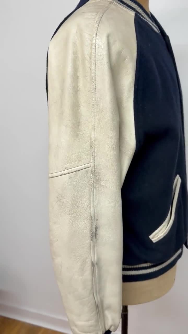 Vintage Looney Tunes Varsity Jacket: Bugs Bunny, Leather Sleeves