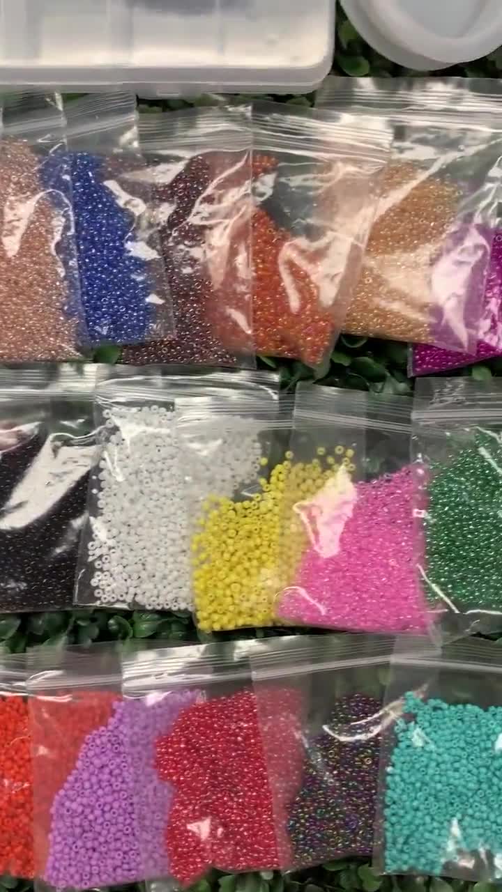 24 Colors Glass Seed Bead Kit, Size 8/0, 3mm, About 15,000pcs/box, Mixed  Color, DIY Jewelry, Kid's Crafts, Beaded Projects, Variety Pack 