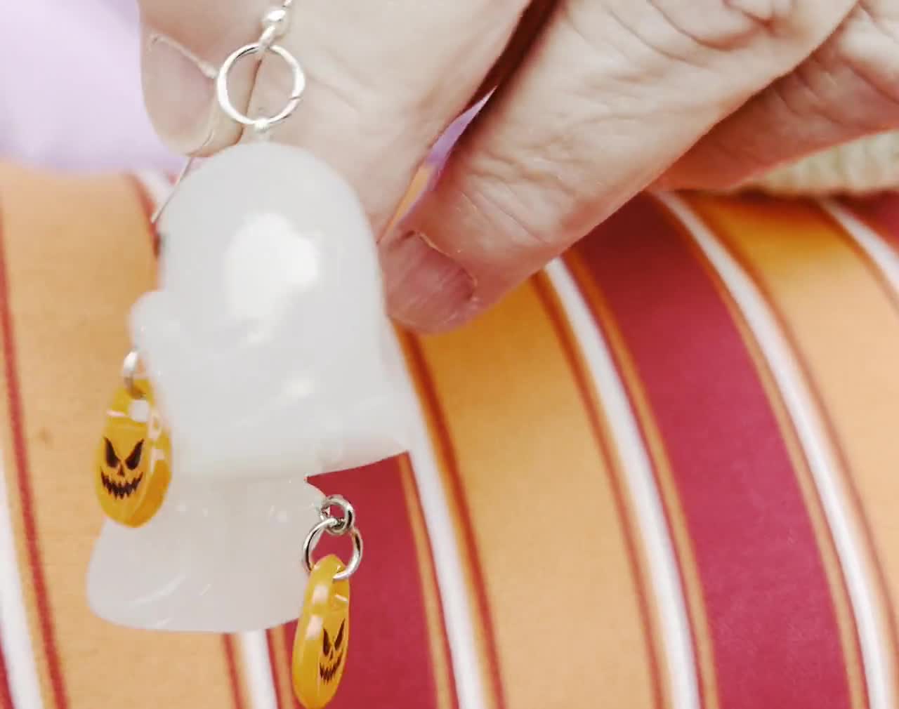 Orecchini Fantasma In Bottiglia Di Vetro Che Si Illuminano Al Buio - Gioielli Halloween Creativi Per Donne, Regalo Festa - 6