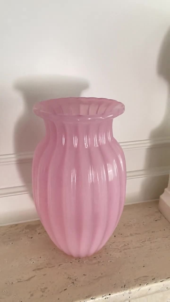 ヴィンテージ ピンク ムラーノ ガラス花瓶、Formia Vetri Di Murano