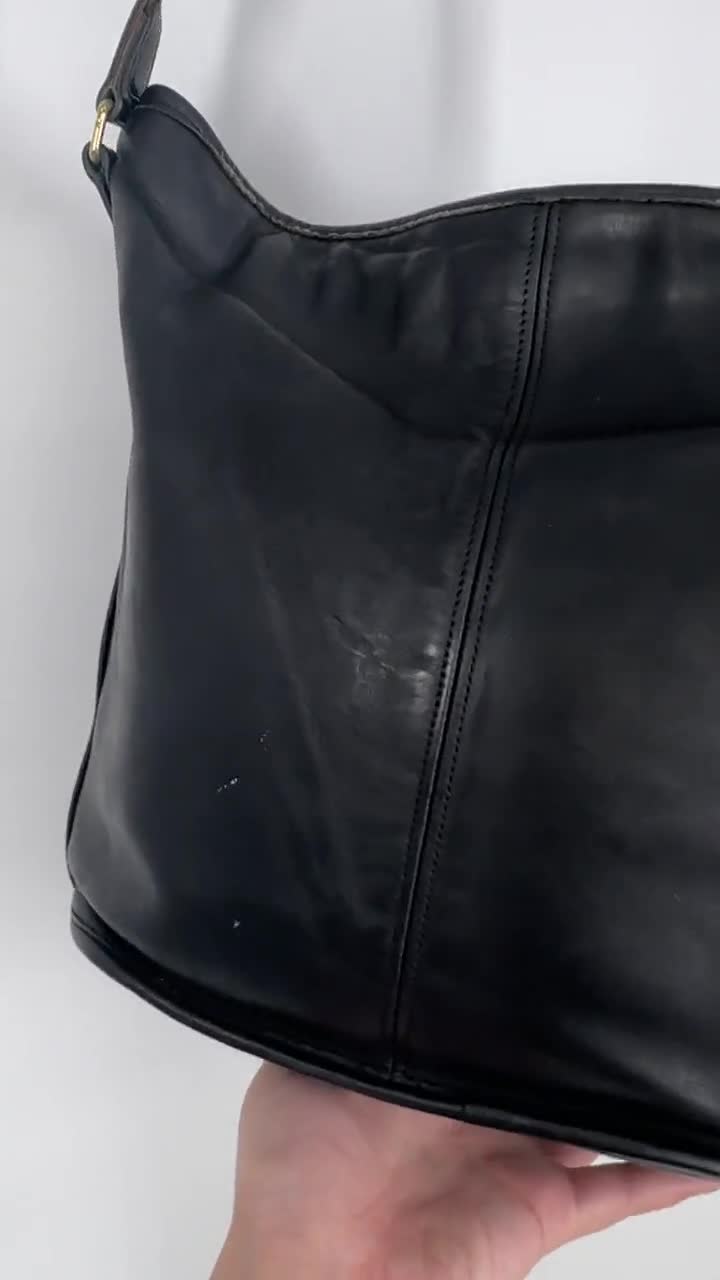 バッグ Vintage Coach Bleecker Bucket Bag Black Vintage COACH BLEECKER 4153 Smooth Leather Bucket Shoulder