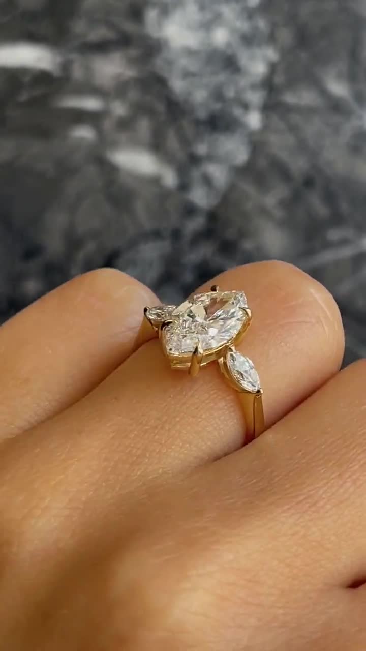 Marquise Cut 2.3 Carat IGI Certified D Color VVS2 Clarity