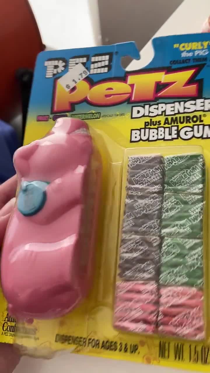 Vintage Pez Petz Candy Gum Dispenser, PEZ Petz: Curly the Pig  