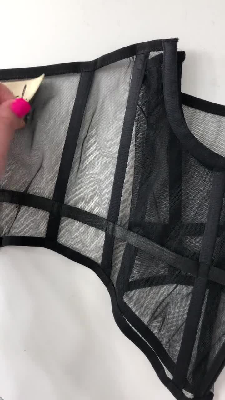 Strapless Black Mesh Corset Belt, Sexy Bustiers off Shoulder Crop Top,  Transparent Tightlacing for Woman, Plus Size Waist Training Corset -   Israel