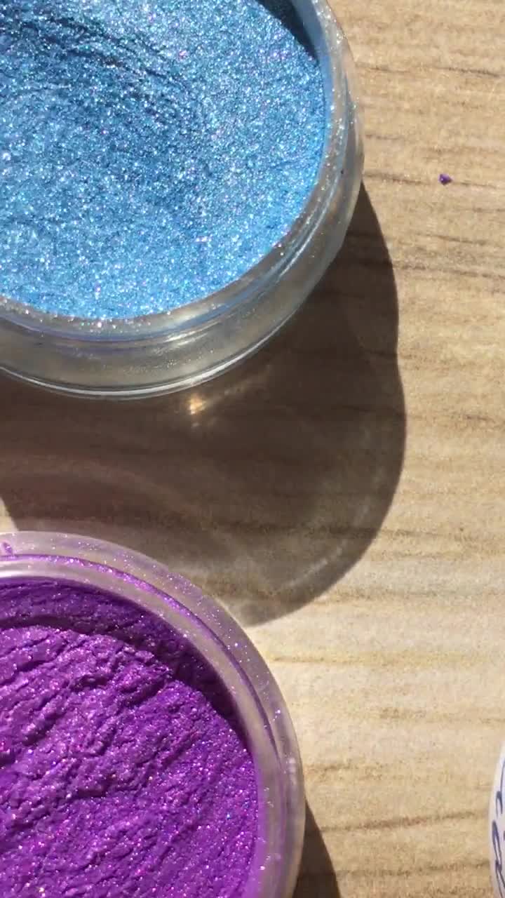 Safe Mica Powder for Resin Polymer Clay Makeup Slime Eye Shadows Nails,  Blue Purple Mica Pigment Powder for DIY Projects,natural Mica Powder 