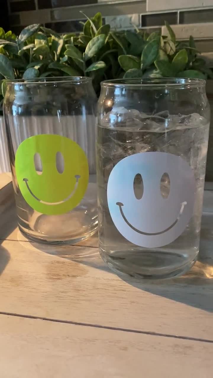 Blue Happy Face Sticker