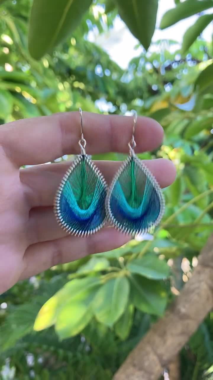 Boucles D'oreilles Rondes – Fait Main – Art Péruvien – Grand Modèle – Neuves