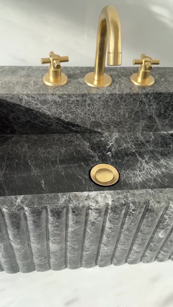 vidaXL Black Marble Sink – Handcrafted and Durable – Adds a