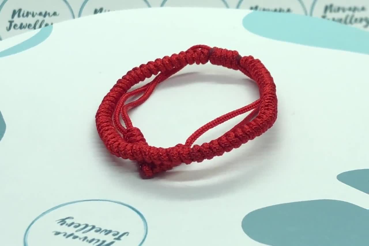 Lucky Bracelet, Buddhist Bracelet, Tibetan Bracelet, Red Thread Bracelet,  Red Cord Bracelet, Braided Bracelet, Eastern Buddha Style 