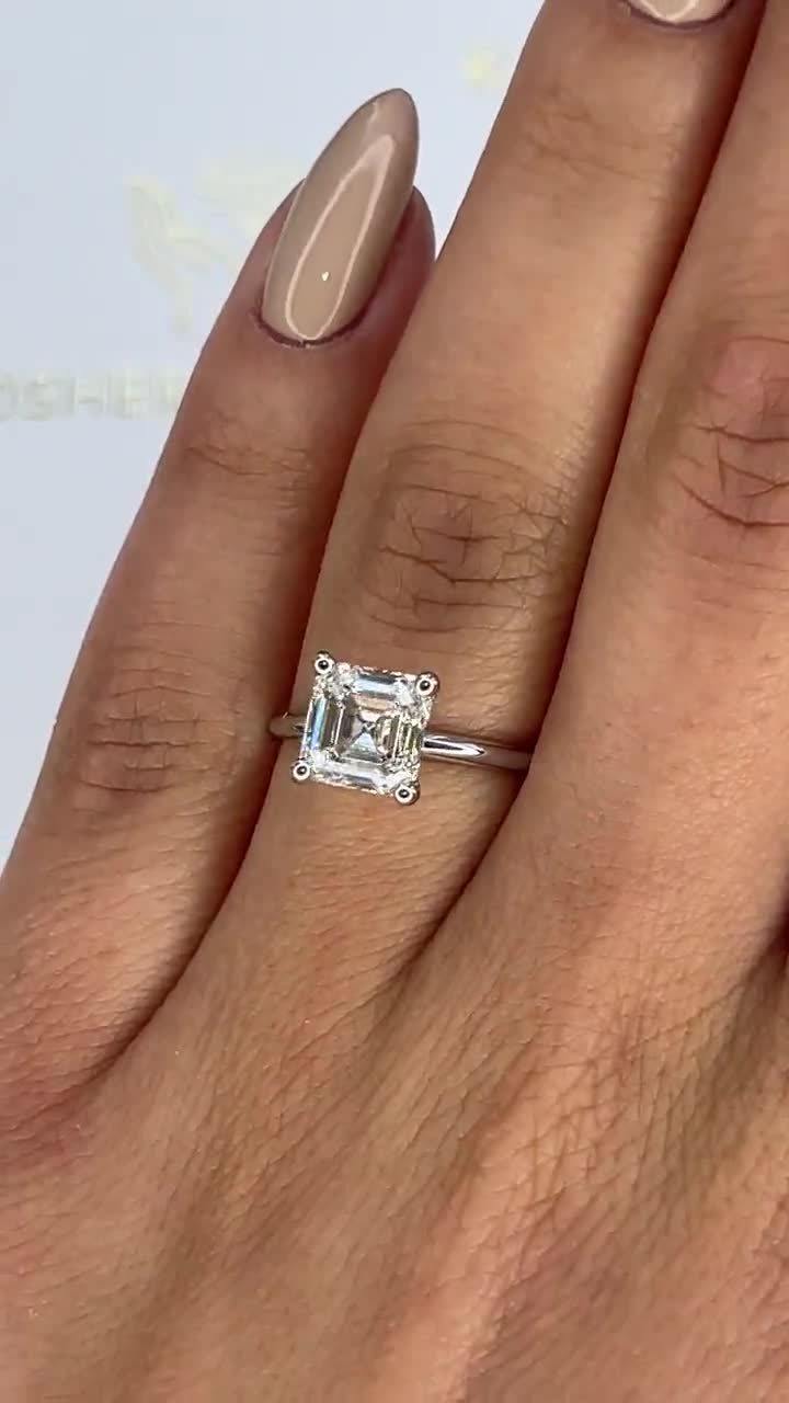 2 Carat IGI Certified E Color VVS2 Clarity Asscher Cut Lab